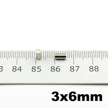 NdFeB Tinny Magnēts Cilindru Dia. 3x6mm Precizitāti Neodīma Sensors Magnēts N42 Magnetics ar Augstas Kvalitātes 100gab
