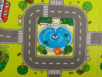 NEEU 9pcs Bērnu EVA Putu Puzzle Spēlēt Paklāja Grīdas Pilsētas Izglītības Ceļu Bloķēšanas Flīzes Satiksmes Maršrutu Unisex (Ne Malas, Robežas)