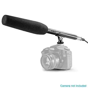 Neewer PRO Kondensatora Mikrofons priekš Canon/Nikon/Sony DSLR Videokamera Bise Mono Mikrofons+3,5 mm 6.35 mm Ligzdu Adaper Filmu TV