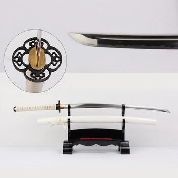 Nekustamā Japāņu Žiletes asiem zobens Katana samuraju kaujas zobeni gatavi 1045 Oglekļa tērauds, rūdīts, ar hamon koka apvalku Dekori