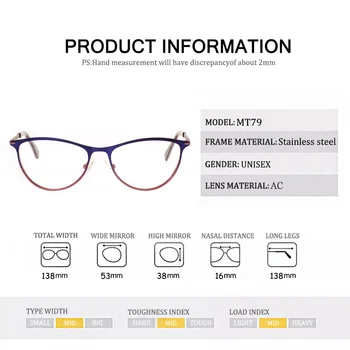 NEKUSTAMĀ Modes Mainīt Krāsu Studentu Stikla Rāmis Lasījumā Metāla Rāmis Optisko Briļļu Recepšu Brilles, Briļļu Zīmola Dizainere
