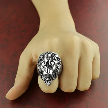Nerūsējošā Tērauda Dzīvnieku Lauva Gredzenu Vīriešiem Gothic Steampunk 2020. Gadam, Modes Rotaslietas, Vintage Zelta, Sudraba Krāsa Ringen Lielā Pirksta gredzenu,