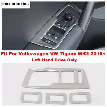 Nerūsējošā Tērauda Interjeru Volkswagen, VW Tiguan MK2 2016 - 2020 Iekšējās Durvis, roku Balsts, Logu Pacēlāju Pogu vadības Paneļa Vāku Apdare