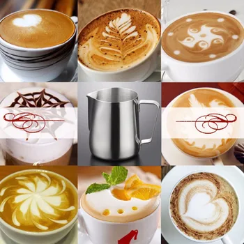 Nerūsējošā Tērauda Latte Art Krūzi Piena Putošanas Krūze Espresso Kafijas Krūze Barista Kuģiem, Kafija, Kapučīno Tases Pot rīki 7 Izmēri