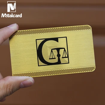 Nerūsējošā tērauda matēta vizītkarti dobi metāla kartes apšuvuma zelta karti pasūtījuma