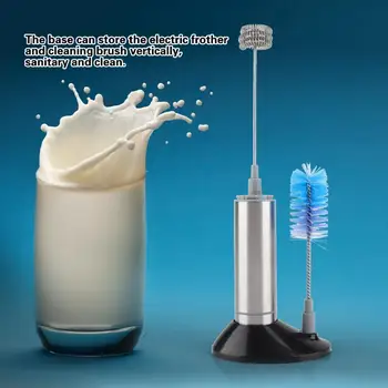 Nerūsējošā Tērauda Rokas Elektrisko Piena Frothers 3-Pavasara Noslaucīt Galvu Piena Putotāju Ar Parastajiem Tīrīšanas Suka