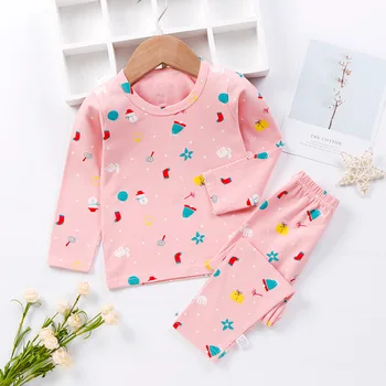New Baby Bērnu Pidžamas Komplekti Kokvilnas Toddler Meitenēm Pidžamas Bērniem Sleepwear Zēni Naktsveļu Rudens Long-sleeve T+elsas Pidžamas