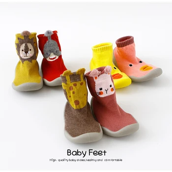 New baby toddler kurpes Bērnu grīdas zeķes, Mīksta grunts komfortu Cute dzīvnieku formas Rudens iekštelpu neslīdoša silts kāju aizsardzība