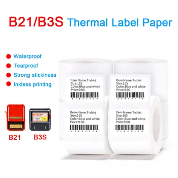 Niimbot B21 B3S Siltuma Etiķetes, Printera Papīrs 2 Ruļļi Kabatas Printera Papīra Uzlīmju Drukāšana, Papīra Ūdensizturīgs Oilproof Scratchproof