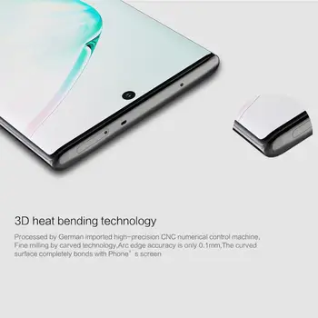 NILLKIN Pārsteidzošs 3D Rūdīts Stikls Screen Protector For Samsung Galaxy Note 10 /10, kā arī Atbalsta pirkstu nospiedumu atpazīšanas, lai atbloķētu