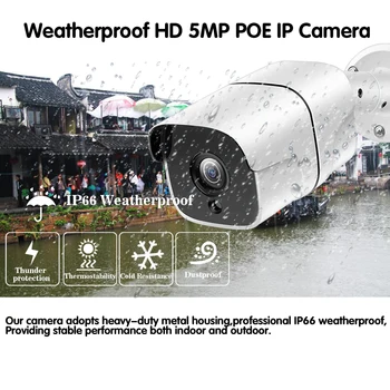 NINIVISION H. 265 5MP Drošības Tīkla IP Kameras Metāla Ūdensizturīgu IP66 48V POE ONVIF CCTV Uzraudzības Bullet POE IP Kameras