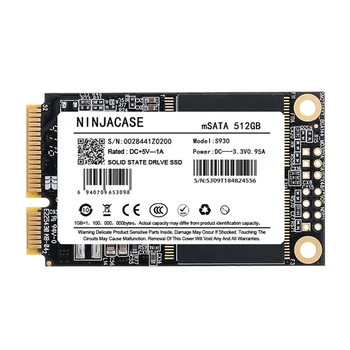 NINJACASE mSATA SSD 16GB 32GB 64GB, 128GB un 256 gb 512 GB Mini 1TB SATA Iekšējo Cieto StateHard Drive 32GB Klēpjdatoru Serveri