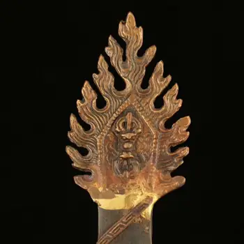 No Tibetiešu templis, roku darbs melnā dzelzs Manjusri zobenu, Aizsargs māja, exorcise ļaunajiem gariem auspicious lielisks instruments