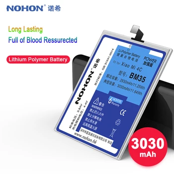 NOHON Akumulatoru Xiaomi Mi5 Mi4C Mi6 Mi 3 4 6X Redmi Piezīme 2 3 4 4X 5 BM35 BM22 BM36 BM3E BN31 BM45 BM46 BN41 BN43 BN45 Bateria