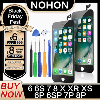 NOHON LCD Displejs Priekš iPhone 6S 6 7 8 Plus X XS XR Ekrānu Nomaiņa HD 3D Touch Digitizer Montāža AAAA Mobilo Telefonu Lcd Karstā