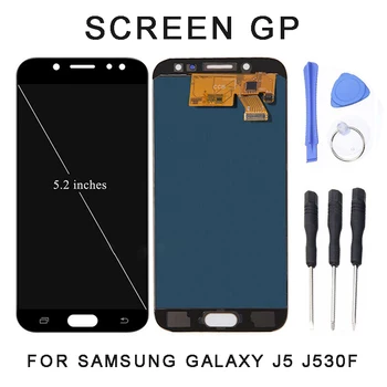 Nomaiņa LCD skārienekrānu, Digitizer Displejs Repairment Daļas, Rāmis Ar Instrumentiem Saderīgas Samsung Galaxy J5 SM-J530F 2017