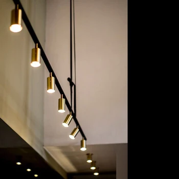 Nordic light luksusa Vara sliežu prožektori LED griestu lampas, dzīvojamās istabas Fona sienas eju bārs GU10 85-265V Zelta lampas
