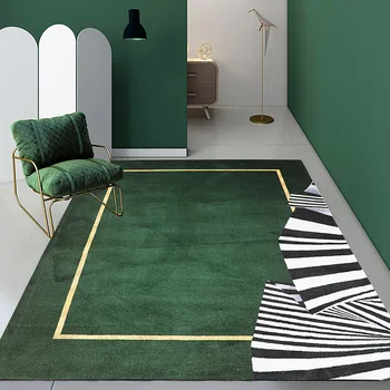 Nordic style augsta blīvuma audumi apgabala paklāju, mūsdienu vienkāršu melnu krāsu dekoratīvie gultas paklājs