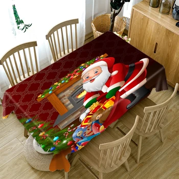 Nordic style Ziemassvētku Galdauts Kamanas Ziemassvētku Vakarā Modelis Sabiezēt Kokvilnas Kārtu Taisnstūra galdautu Rotājumi Mājās