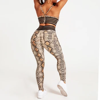 NORMOV Fitnesa Divas Gabals, kas Tracksuit Sieviešu Leopard, Čūska, Krūšturi Un Zeķes, Drēbes, Apģērbs atbilstības Komplekti Sporta Sweatsuit