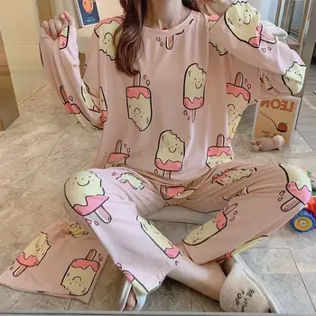 NORNS Zīda Sieviešu Pidžamas tērpu komplekti Ziedu Iespiesti cute Pidžamas Komplekts Viskozes Tops un Bikses, Sieviešu Nakts Tērps Iestatīt miega topi