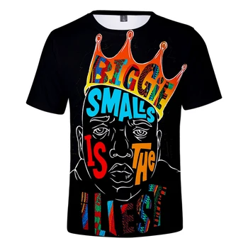Notorious BIG T krekls Vīriešiem Harajuku Hip Hop T-Krekls Biggie Reperis t-veida Bēdīgi B. I. G. 3D Vasaras Topi ar Īsām Piedurknēm Tshirt