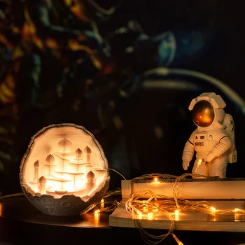 Novedades Bērniem Nakts Apgaismojums Nakts Gaisma 3D Drukas Mēness Pils Lampu, Piemēram, Mēness Lampas Kā Dāvana Raķešu Lampas Mīļāko Radošo Dāvanu