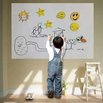 Noņemama baltā tāfele Sienas Uzlīmes Bērniem Guļamistaba Zīmēšanas PVC Izdzēšami, Baltā tāfele Uzlīmes 45x100cm
