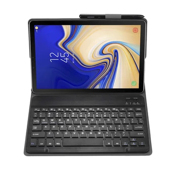 Noņemams Case For Samsung Galaxy Tab 10.1' 2019 T510 T515, WiFi, Bluetooth Klaviatūru Uzsist Ādas Vāks+Pildspalvu Turētājs