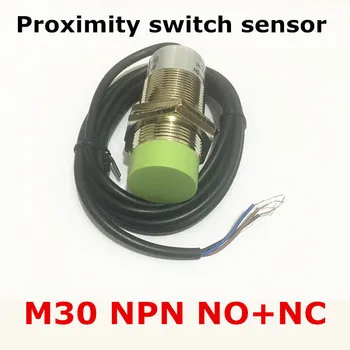 NPN NAV+NC cilindra tipa M30 DC 6-36V 4 vadi bezkontaktu slēdzi indukcijas sensors nav flush attālums 15 mm normāli atvērt un aizvērt
