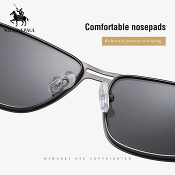 NĒ.ONEPAUL vīriešu saulesbrilles, UV400, metāla, polarizētas, kvadrātveida