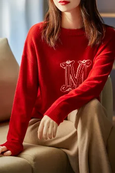 O-veida Kakla gadījuma zaudēt sieviešu džemperis kašmira vilnas džemperis ar garām piedurknēm džemperis ziemas Tendenci jaunu produktu