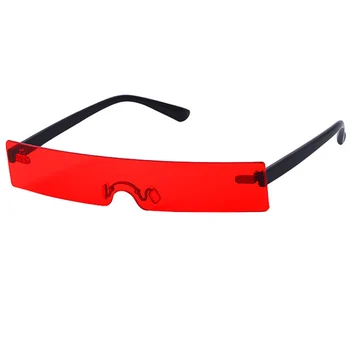 OEC CPO 2019 Jaunu Krāsu bez apmales Sieviešu Saulesbrilles Unikālo Mazu Taisnstūra Vairogs UV400 Rozā Sarkana Vintage brilles rāmji O139