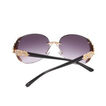 OEC CPO bez rāmja Saulesbrilles Sieviešu Luksusa Rhinestone Lielajam Saulesbrilles Vintage toņos sievietēm Slīpums modes Briļļu O128