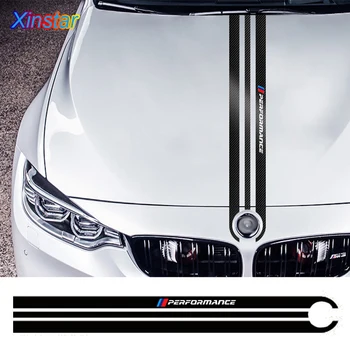 Oglekļa Šķiedras Auto Kapuci Uzlīmes M Performance Auto Virsbūves Decal Optiskā BMW M3 M5 M6 E46 E90, E60 E70 F30 F10 F15 F16