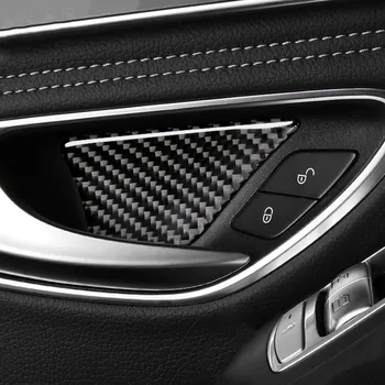 Oglekļa Šķiedras Auto Stils Iekšējo Durvju Roktura Bļodā Uzlīme Apdare Priekš Mercedes Benz E Klases W213 2016-17 Interjera Aksesuāri