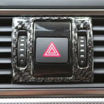 Oglekļa Šķiedras Drošības Brīdinājuma Gaismas Rāmja Apdare Vāciņš Melns, Audi A6 C7 2012-2018 Automašīnas Salona Piederumi
