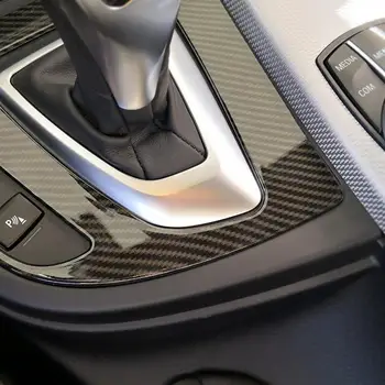 Oglekļa Šķiedras Stila Auto Centrs Kontrolēt Pārnesumu Pārslēgšanas Paneļa Vāciņš Melns Rāmis BMW 3 Series F30 GT F34-2018
