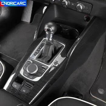 Oglekļa Šķiedras Style Center Console Pārnesumu Pārslēgšanas Paneļa Apdare Vāciņš Melns Audi A3 8V-2018 LHD ABS Auto Stils Modificētu