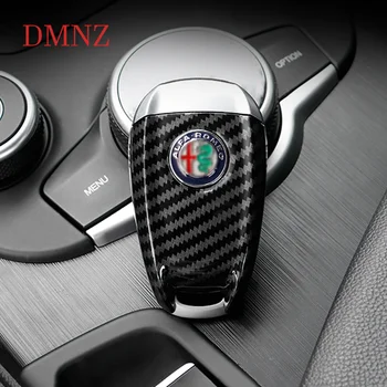 Oglekļa šķiedras taustiņu shell taustiņu 3D shell keychain Par Alfa Romeo Giulia Stelvio Auto Atslēgu aizsargs Vāciņu