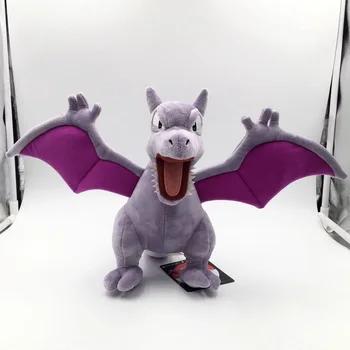 OHMETOY Aerodactyl Plīša Lelle Anime Dinozauru Mīkstu Pildījumu Rotaļlieta Bērniem Dāvanu 25cm Pelēks