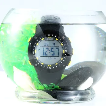 OHSEN Silikona Vīriešu Skatīties Lielo Apaļo Skalu Gadījuma Sporta 50M Ūdensizturīgs Āra Vīriešu Rokas pulksteņi LED Elektronisko Digitālie Pulksteņi
