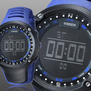 OHSEN Silikona Vīriešu Skatīties Lielo Apaļo Skalu Gadījuma Sporta 50M Ūdensizturīgs Āra Vīriešu Rokas pulksteņi LED Elektronisko Digitālie Pulksteņi