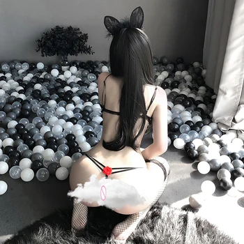 OJBK Sexy Apakšveļa Sievieti Dobi No Mežģīņu Caurspīdīgs Melns Krūšturis, kas Ar Cute Sekotājs Erotiska Burvīgs Bellyband Stila 2020