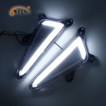 OKEEN 2gab Auto LED Dienas Gaismas lukturi Toyota CHR CH-R 2016 2017 2018 2019 Baltās Dienasgaismas Miglas Lukturi ar Pagrieziena Signāla Lampa