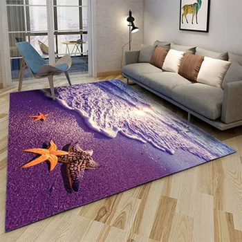 Okeāna Taisnstūra Apgabala Paklāju Slīdēšanas 3D Ziedu Paklāja Grīdas Koridorā Durvju Paklājiņš Guļamistaba, Dzīvojamā Istaba Paklājs Bērnu Istabas Paklājs