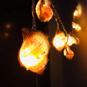 Okeāna Čaulas Gliemene Pasaku Gaismas Stīgu Vadu LED Svētku apgaismojums String gaismas Vainags Ziemassvētku Eglīte Kāzu Dekori