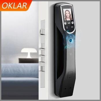 OKLAR Smart Sejas atpazīšana Durvju Bloķēšanas Drošības kameras monitors Saprātīga Bloķēšanas Biometrijas Elektronisko pirkstu Nospiedumu Durvju Slēdzene