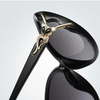 OLEY Retro Saulesbrilles sieviešu Polarizētās Luksusa zīmola dizaineru lielo rāmi Fox briļļu dimanta Oculos de sol femininos