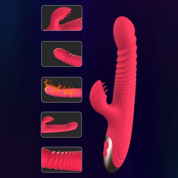 OLO Teleskopiskie Trušu Vibrators Apkures Mēles Laiza Dildo Vibrators G-spot Masāža Klitora Stimulators Seksa Rotaļlietas Sievietēm